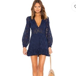 Lovers + Friends Navy Jain Mini Dress with Cutouts